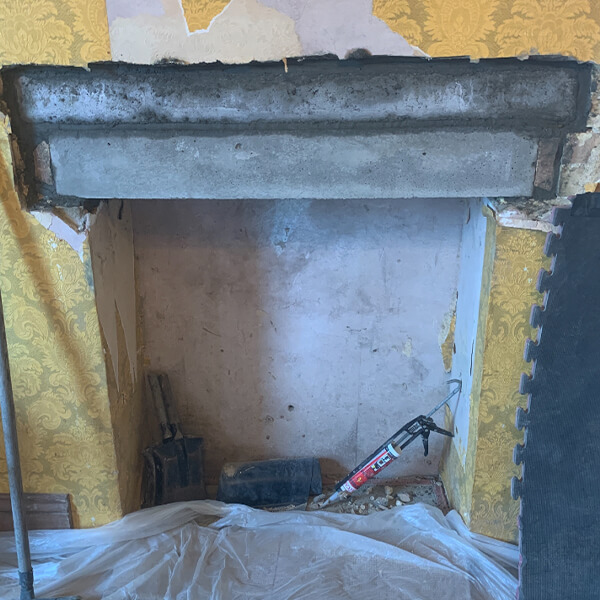 Throated Lintel installation by Ironwright